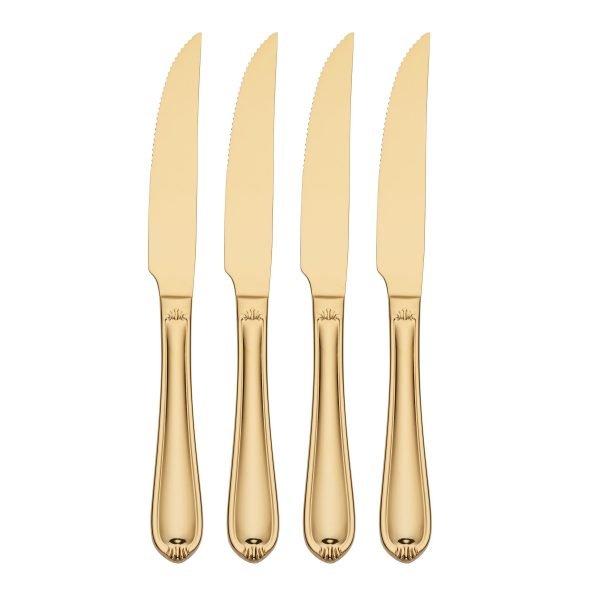 Ivy Way Gold Mirror 4-Piece Steak Knife Set