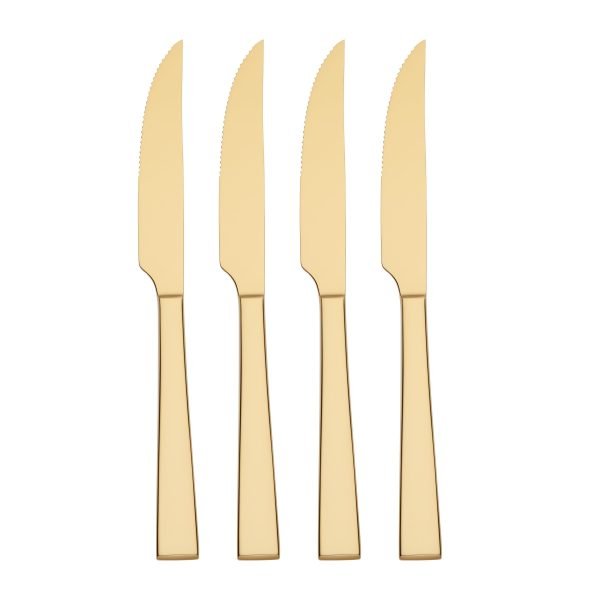 Kane Gold Mirror 4-Piece Steak Knife Set